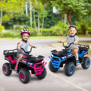 24V Kids Ride on Electric ATV Quad Car with Realistic Sounds and, LED Lights-Pink view 3