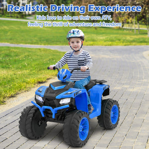 24V Kids Ride-On Electric ATV with Wireless Connection for Toddlers 3-8 Years Old-Blue view 2