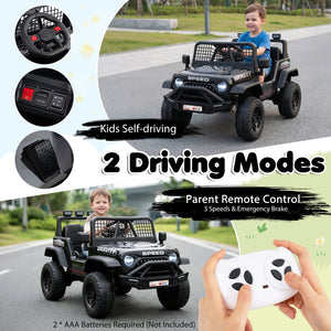 24V Ride On Car for Kids with Parent Remote Control and Music-Black view 6