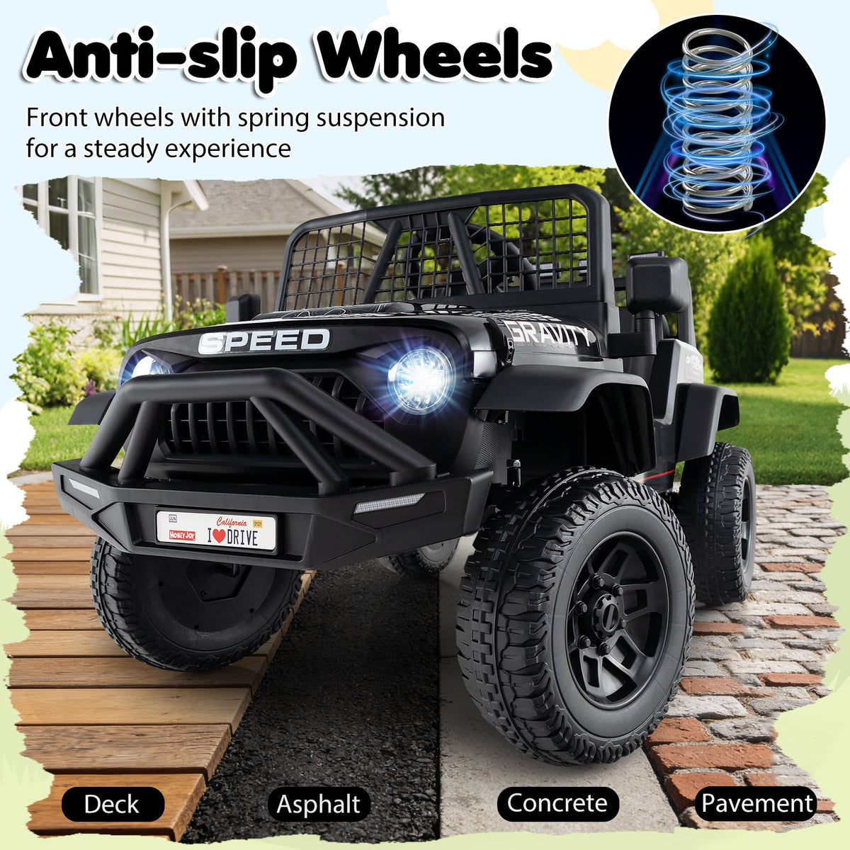 24V Ride On Car for Kids with Parent Remote Control and Music-Black view 9