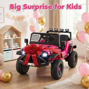 24V Ride On Car for Kids with Parent Remote Control and Music-Pink view 3