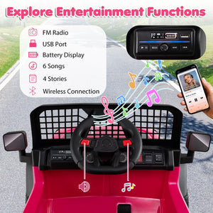 24V Ride On Car for Kids with Parent Remote Control and Music-Pink view 7