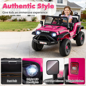 24V Ride On Car for Kids with Parent Remote Control and Music-Pink view 8