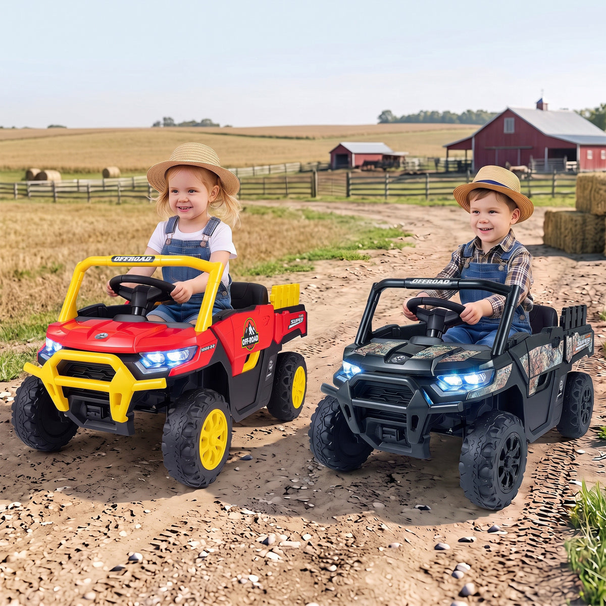24V Ride On Dump Truck Car Off-Road with Remote Control and Music-Black view 2