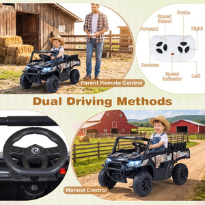 24V Ride On Dump Truck Car Off-Road with Remote Control and Music-Black view 5