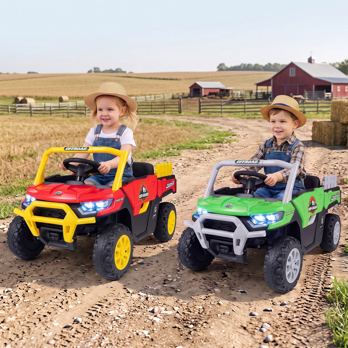24V Ride On Dump Truck Car Off-Road with Remote Control and Music-Green view 2