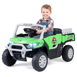 24V Ride On Dump Truck Car Off-Road with Remote Control and Music-Green view 3