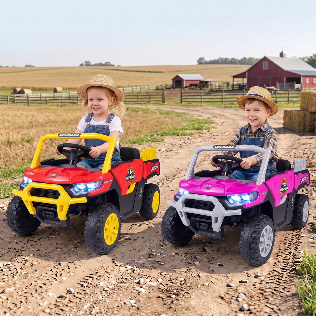 24V Ride On Dump Truck Car Off-Road with Remote Control and Music-Pink view 2
