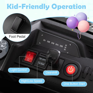 24V Ride on Toy for Kids 2 Seater Ride on Truck Car with Horn Music Story-Black view 7