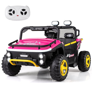 24V Ride on Toy for Kids 2 Seater Ride on Truck Car with Horn Music Story-Pink