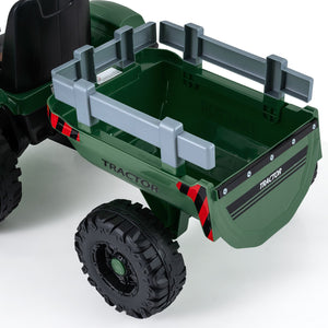 24V Ride On Tractor for Kids Electric Vehicle with Detachable Trailer and Remote Control-Dark Green view 5