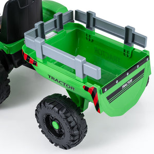 24V Ride On Tractor for Kids Electric Vehicle with Detachable Trailer and Remote Control-Green view 5