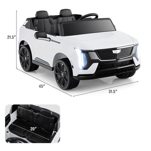 24V Ride on Truck 2-Seater Licensed Cadillac with Remote Control-White view 3