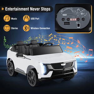 24V Ride on Truck 2-Seater Licensed Cadillac with Remote Control-White view 5