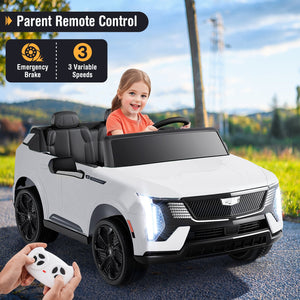 24V Ride on Truck 2-Seater Licensed Cadillac with Remote Control-White view 7