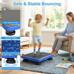 24x20 inches Kids Rebounder Bouncing Board with Elastic Rope for Ages 3+-Blue view 8