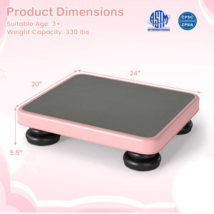 24x20 inches Kids Rebounder Bouncing Board with Elastic Rope for Ages 3+-Pink view 4