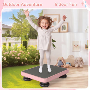 24x20 inches Kids Rebounder Bouncing Board with Elastic Rope for Ages 3+-Pink view 5
