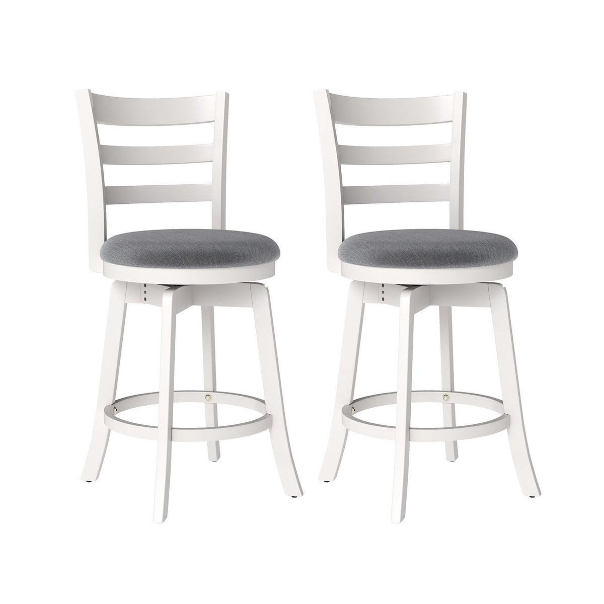 25 inches/30.5 inches Swivel Barstools Set of 2, 360° Rotating Bar/Counter Height Chairs with Upholstered Seat-25 Inch