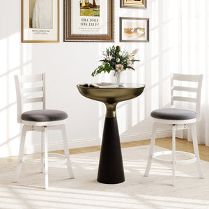25 inches/30.5 inches Swivel Barstools Set of 2, 360° Rotating Bar/Counter Height Chairs with Upholstered Seat-25 Inch view 2