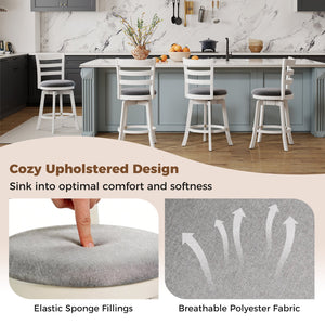 25 inches/30.5 inches Swivel Barstools Set of 2, 360° Rotating Bar/Counter Height Chairs with Upholstered Seat-25 Inch view 5