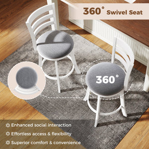 25 inches/30.5 inches Swivel Barstools Set of 2, 360° Rotating Bar/Counter Height Chairs with Upholstered Seat-25 Inch view 6