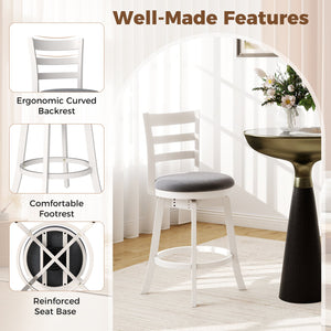 25 inches/30.5 inches Swivel Barstools Set of 2, 360° Rotating Bar/Counter Height Chairs with Upholstered Seat-25 Inch view 8