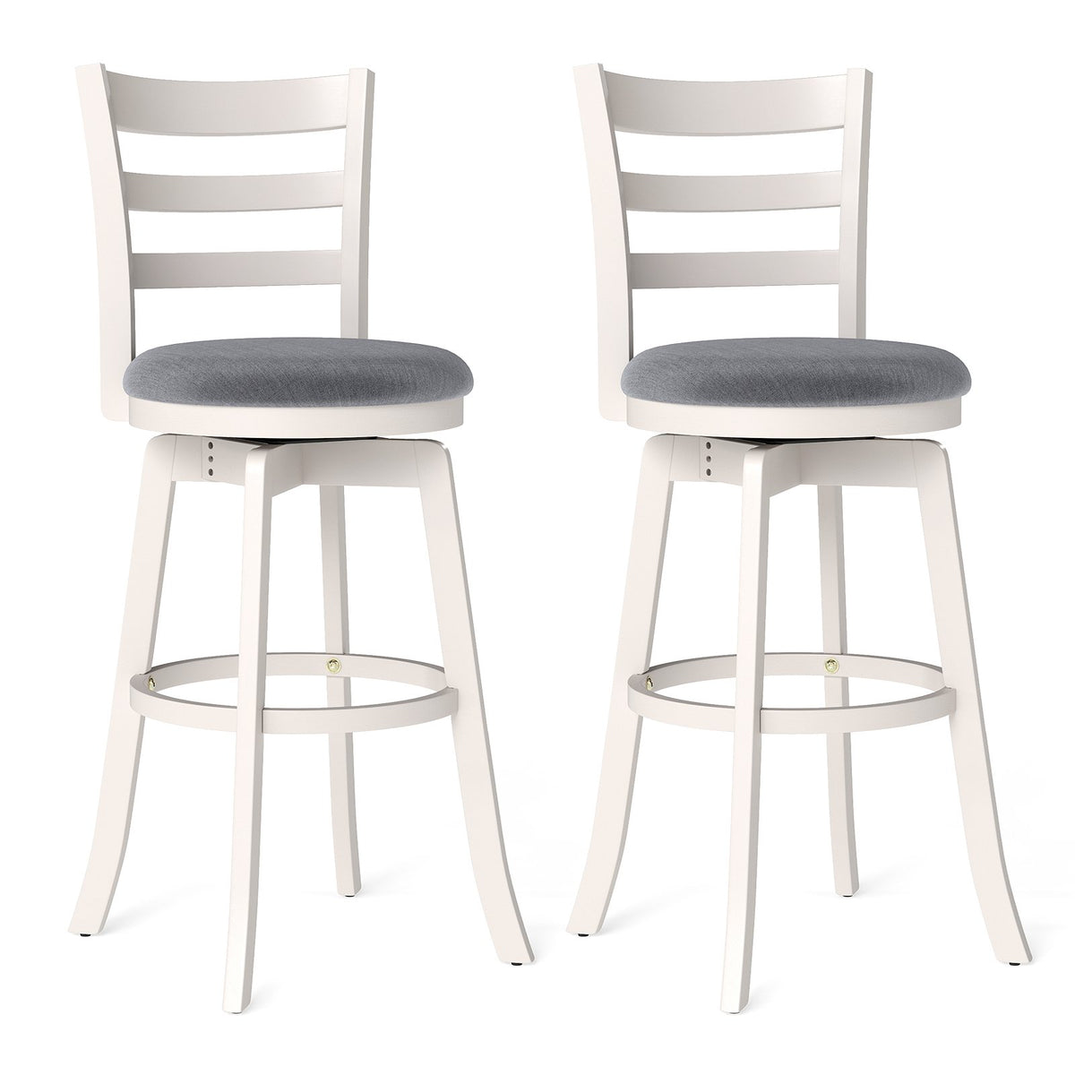 25 inches/30.5 inches Swivel Barstools Set of 2, 360° Rotating Bar/Counter Height Chairs with Upholstered Seat-30.5 Inch