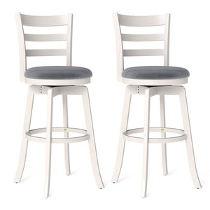 25 inches/30.5 inches Swivel Barstools Set of 2, 360° Rotating Bar/Counter Height Chairs with Upholstered Seat-30.5 Inch
