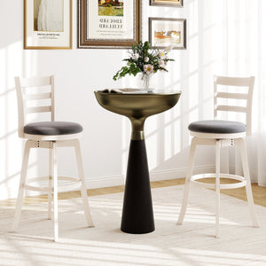 25 inches/30.5 inches Swivel Barstools Set of 2, 360° Rotating Bar/Counter Height Chairs with Upholstered Seat-30.5 Inch view 2