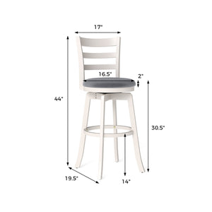 25 inches/30.5 inches Swivel Barstools Set of 2, 360° Rotating Bar/Counter Height Chairs with Upholstered Seat-30.5 Inch view 4
