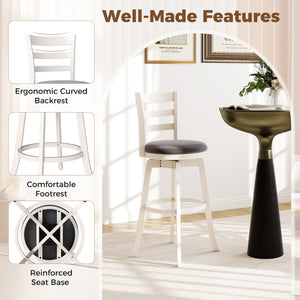 25 inches/30.5 inches Swivel Barstools Set of 2, 360° Rotating Bar/Counter Height Chairs with Upholstered Seat-30.5 Inch view 9