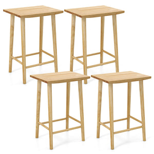 25.5 Inch Bar Stools Set of 2 with Footrest-Natural view 4