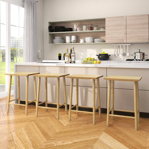 25.5 Inch Bar Stools Set of 2 with Footrest-Natural view 6