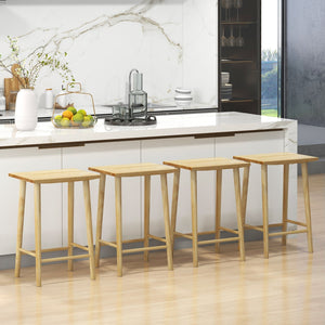 25.5 Inch Bar Stools Set of 2 with Footrest-Natural view 7