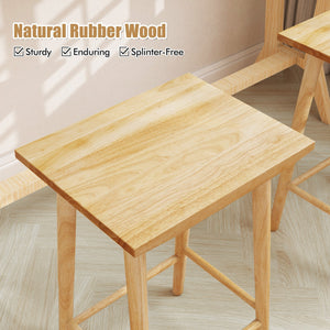 25.5 Inch Bar Stools Set of 2 with Footrest-Natural view 8