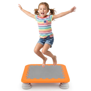 25.5 Inch Kids Mini Trampoline with 4 Removable and Non-Slip Foot Pads-Orange view 4