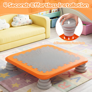 25.5 Inch Kids Mini Trampoline with 4 Removable and Non-Slip Foot Pads-Orange view 6