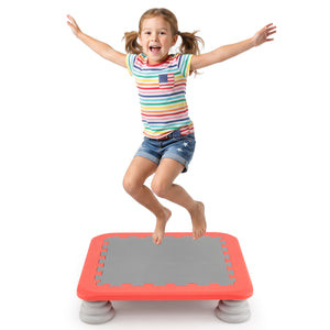 25.5 Inch Kids Mini Trampoline with 4 Removable and Non-Slip Foot Pads-Red view 4