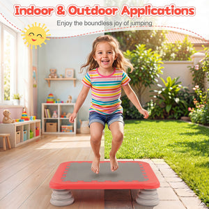 25.5 Inch Kids Mini Trampoline with 4 Removable and Non-Slip Foot Pads-Red view 9