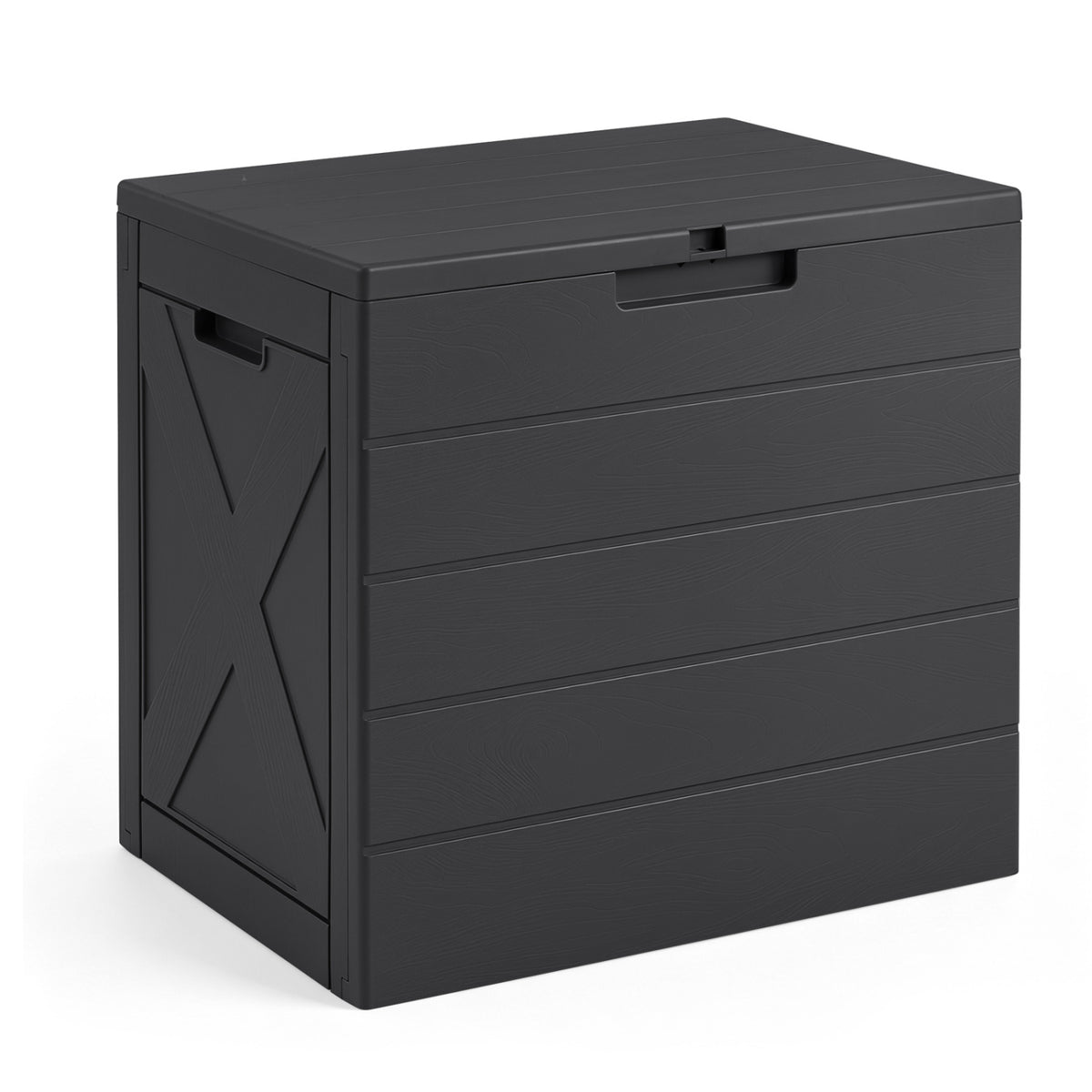 25 Gallon Storage Bin with Lid Carry Handles and Lock Hole for Patio Furniture Accessories-Black