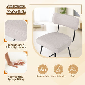 29 Inch Counter Height Upholstered Swivel Bar Stool Set of 2-beige view 6