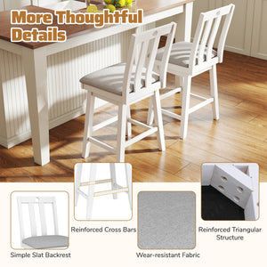 25 Inch Modern Bar Stools Set of 2 with Upholstered and 360° Rotation Seat-White view 9
