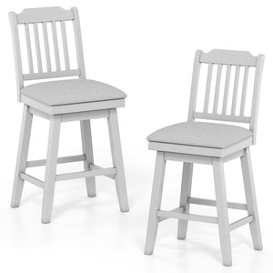 25 inch Modern Bar Stools Set of 2 with Upholstered Swivel Seat-Gray