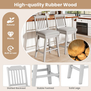 25 inch Modern Bar Stools Set of 2 with Upholstered Swivel Seat-Gray view 5