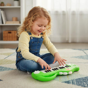 25-Key Kids Piano Keyboard Dinosaur Shape Toy Digital Piano with Built-in Music & Light-Green view 2