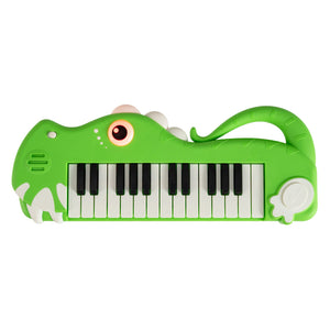 25-Key Kids Piano Keyboard Dinosaur Shape Toy Digital Piano with Built-in Music & Light-Green view 4