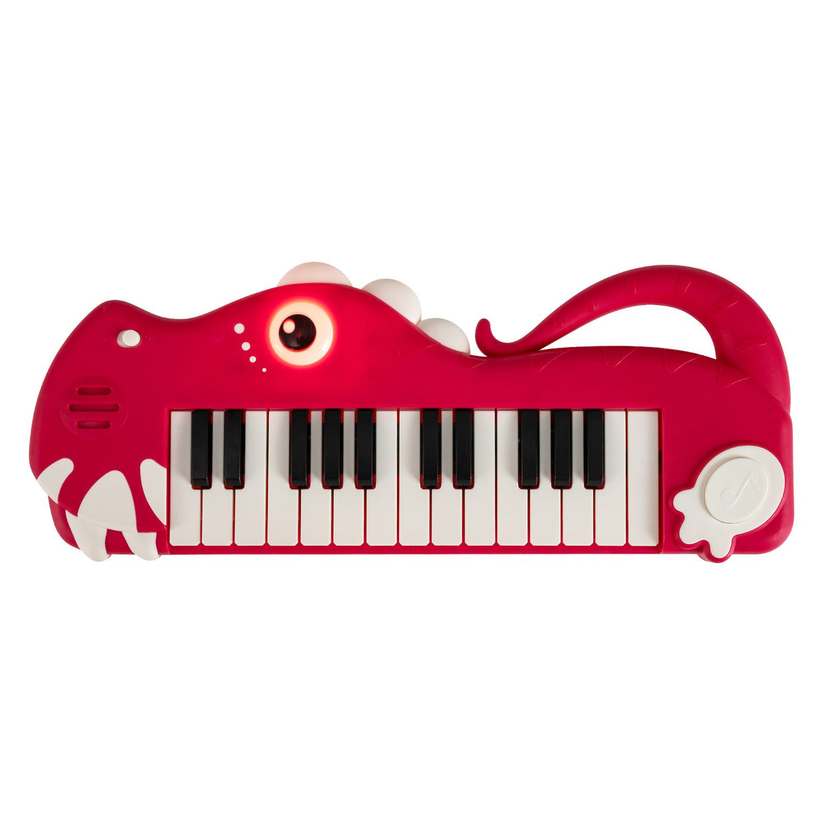 25-Key Kids Piano Keyboard Dinosaur Shape Toy Digital Piano with Built-in Music & Light-Red view 4