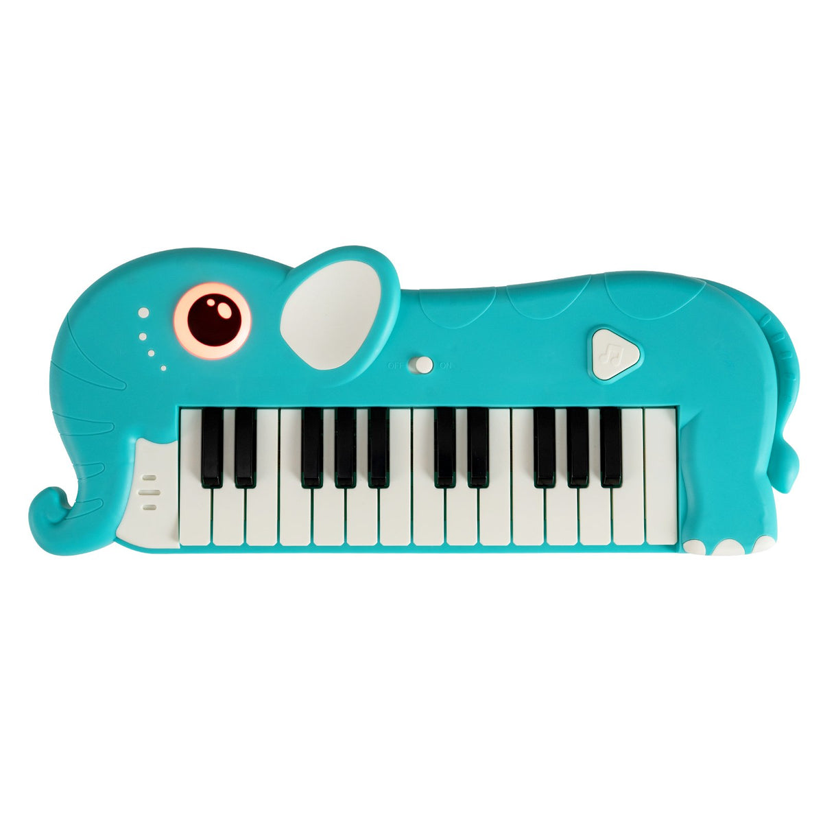 25-Key Kids Piano Keyboard Elephant Shape Toy Digital Piano with Built-in Music and Light-Blue view 4