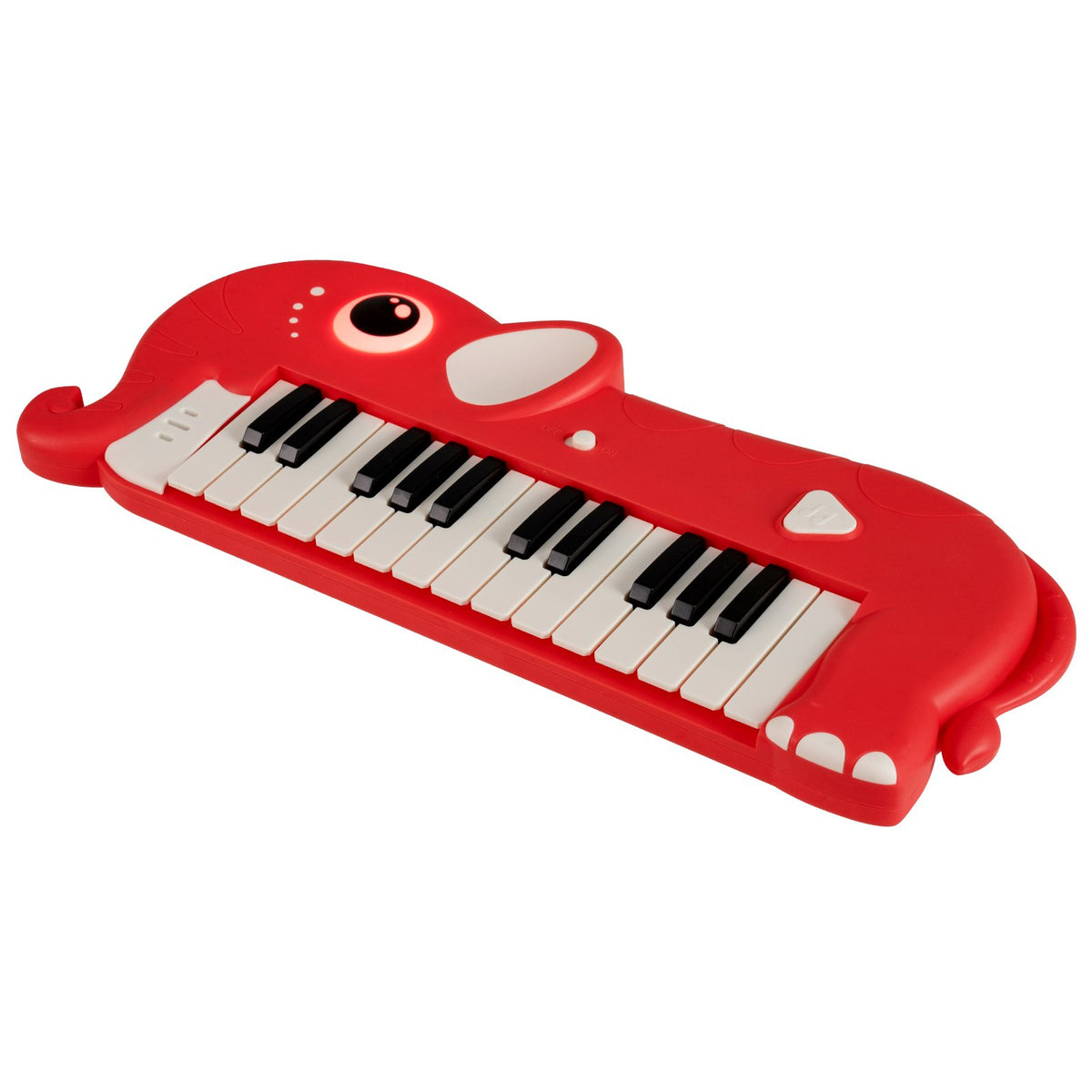 25-Key Kids Piano Keyboard Elephant Shape Toy Digital Piano with Built-in Music and Light-Red